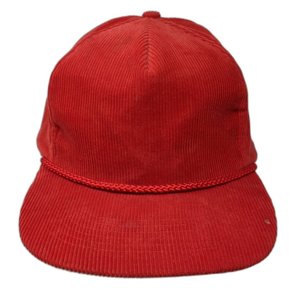 Gold Medal Strapback Rope Hat Red One Size Corduroy Blank Outdoor